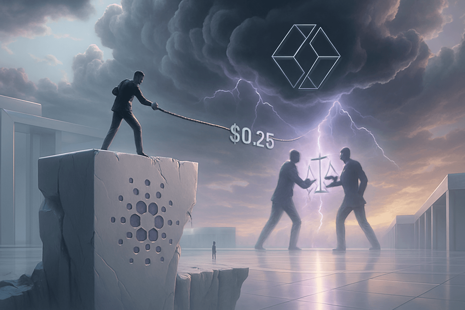 ADA Tests $0.25 Support as Grayscale Revises Cardano Position and Hoskinson Responds to Critics